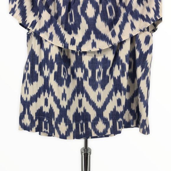 Madewell Balcony Off-the-Shoulder Top in Blue Ikat Print size Extra Small XS - Picture 8 of 15